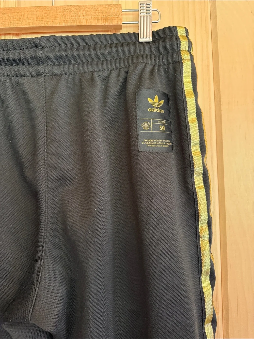 Adidas Originals SST 50th Anniversary Superstar Track Pants Metallic Gold Black